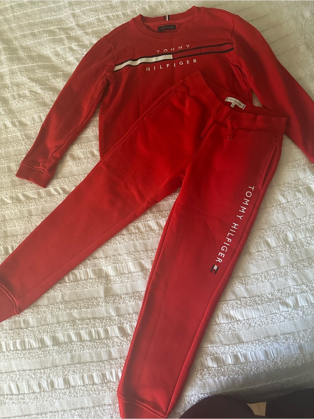 Tommy Hilfiger Kids Red Logo Sweatshirt & Joggers Set. All 4 for 25.00